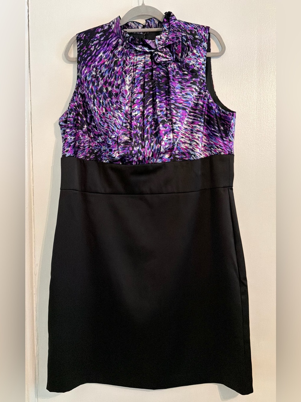 NW Woman 18W Purple Multicolor Colorblock Sheath Cocktail Dress